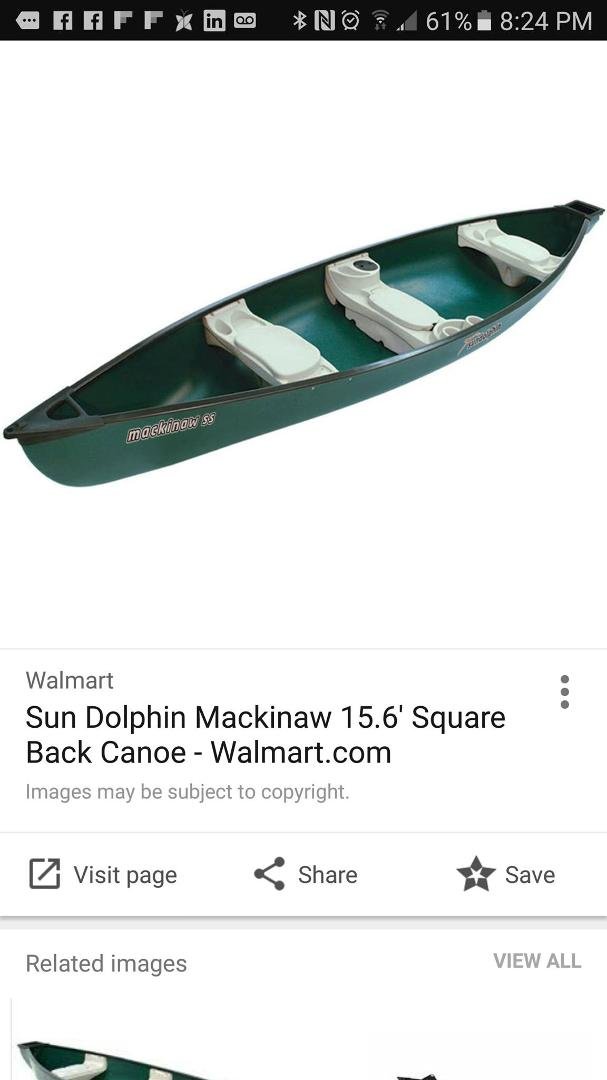 This is not my canoe but there again my canoe is not 700
My canoe is green and in great shape and is only 275.00 and looks like this one
