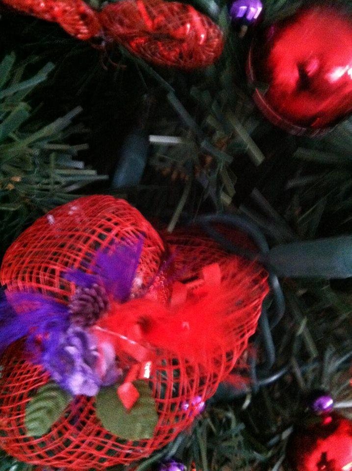 Four of the eight hats on my tree.