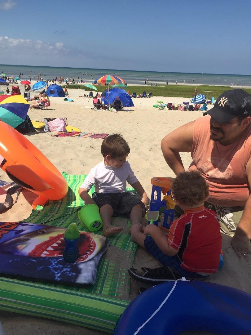 A day at Skaket Beach with son, daughter-in-law and grandsons