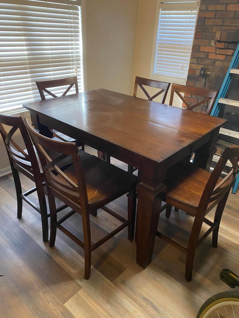 Dining table and 6 chairs for sale. $225 Make offer.