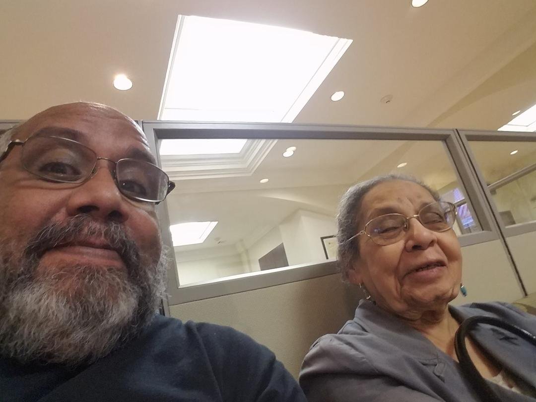 Me and Mom in the waiting room recently...chillin.