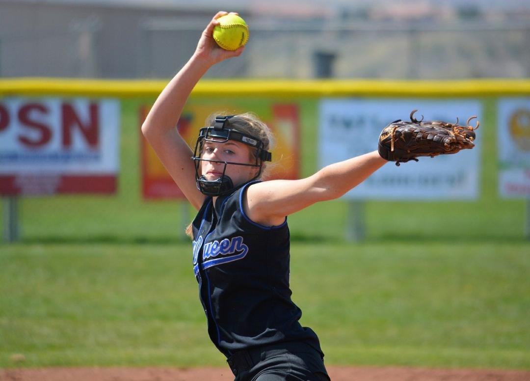 Granddaughter Alaina pitching for McQueen High School in Reno, NV.