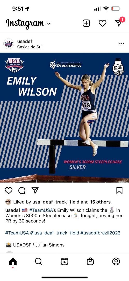 Congratulations to Emily on her Silver Medal.  We are so proud of her!