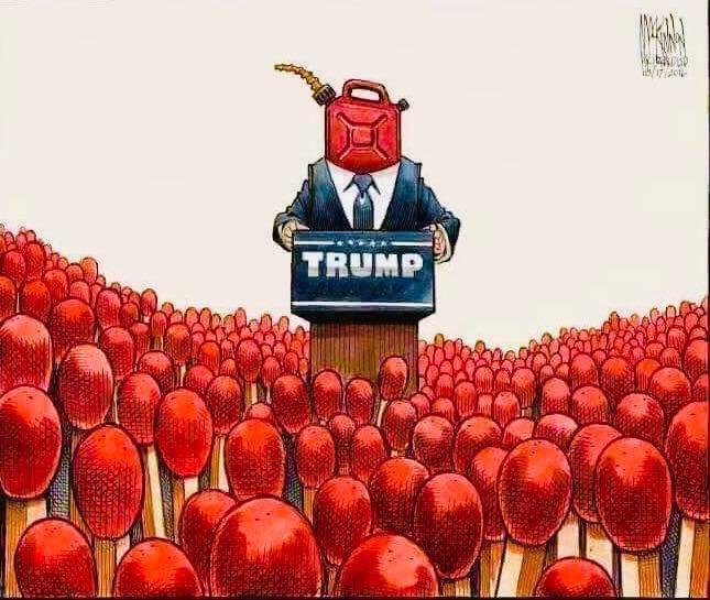 His rhetoric is like gas on a simmer flame