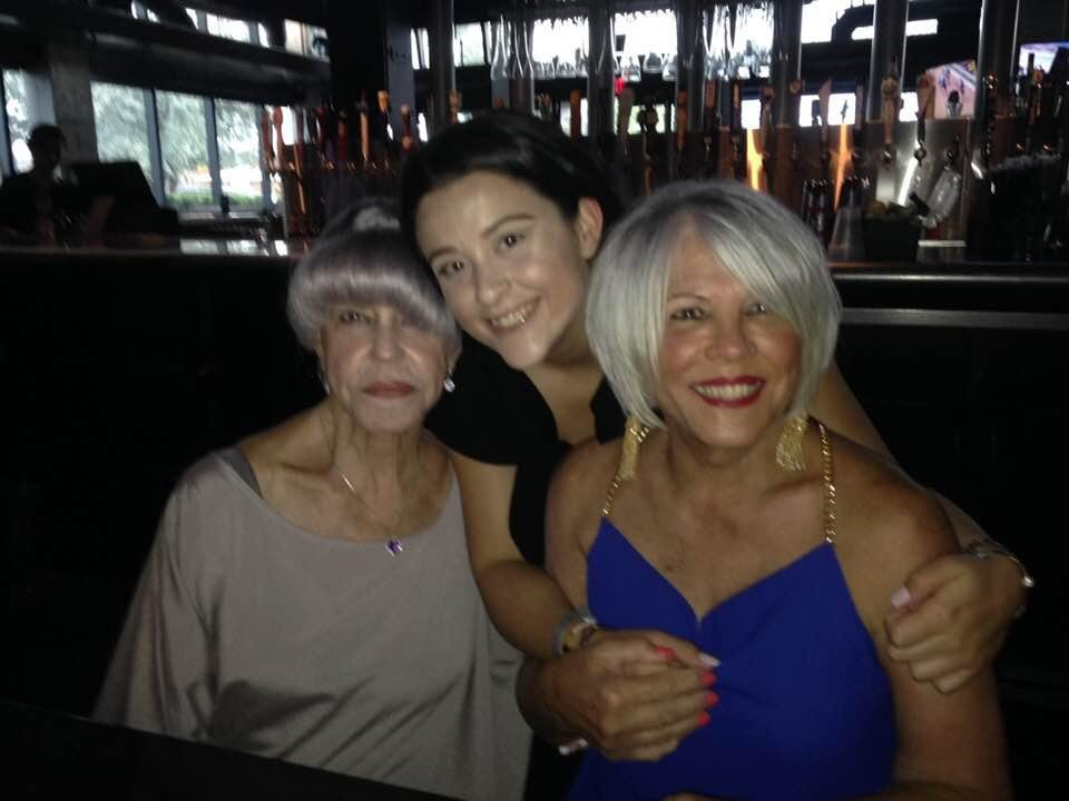 Amanda w abueli and tati for her birthday celebration