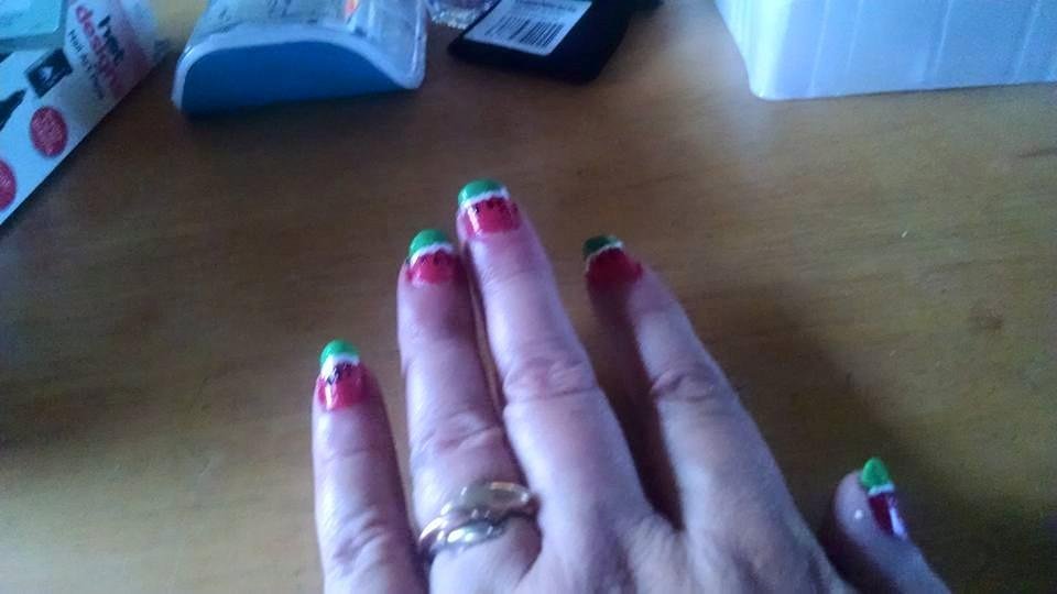My watermelon nails I did myself