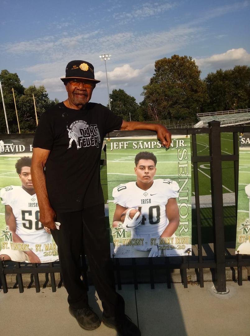 I went to see my grandson play football at st. Vincent's feel he is a very good football player my friend and I was sitting near the field and he passed right in front of us I tried to speak to him and he ignored me I don't