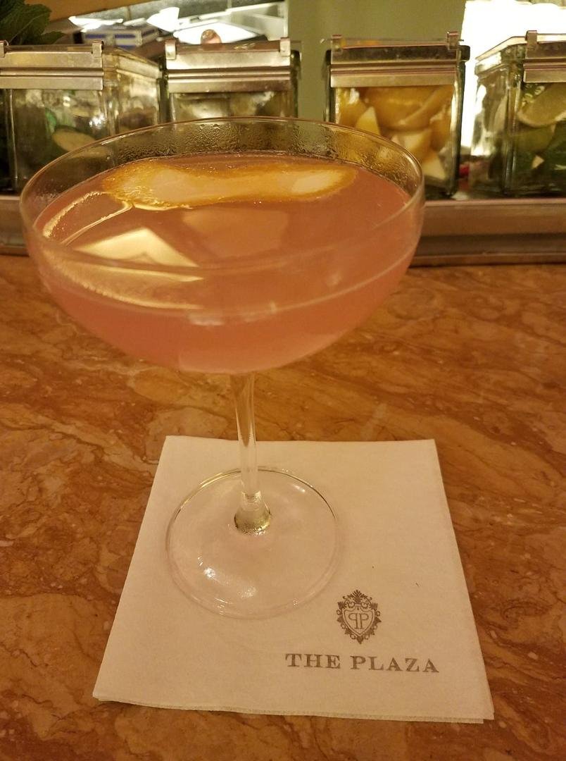 Having a NYC Cosmopolitan at Palm Court with Jackye Wilmoth. Day 38