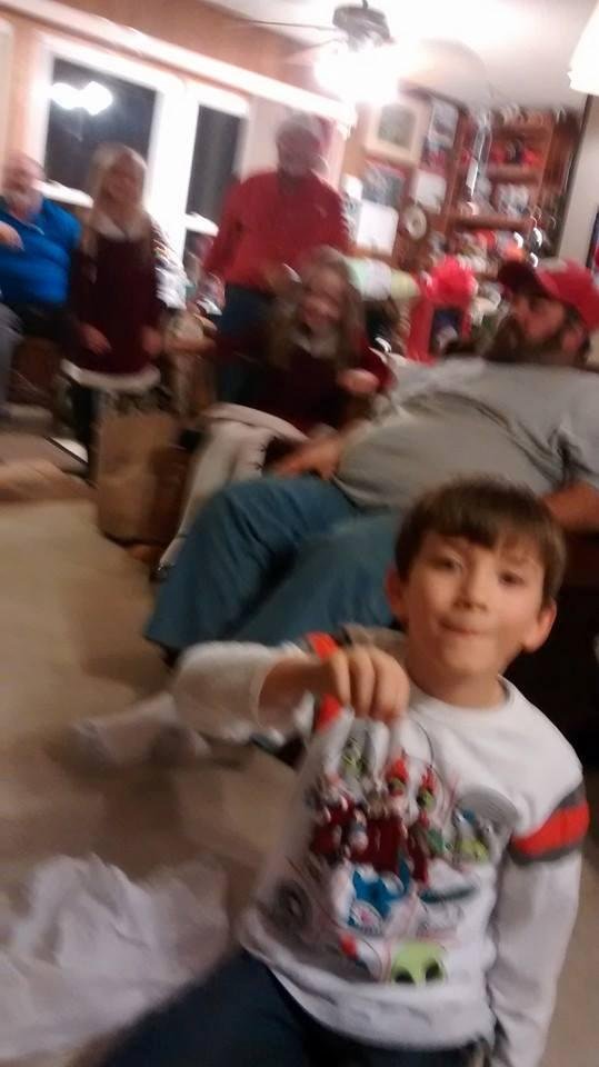 Dominick at Grandpa Olson's family...