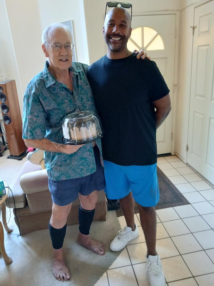 Our neighbor, Zek, brought me a Birthday cake
