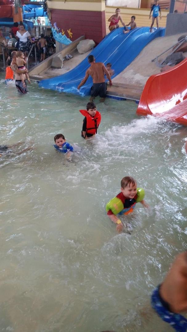 We all had a really great family day and we pick the right place Jacob and hunter are having the time of there lIves at coco keys indoor water park were the fun is at