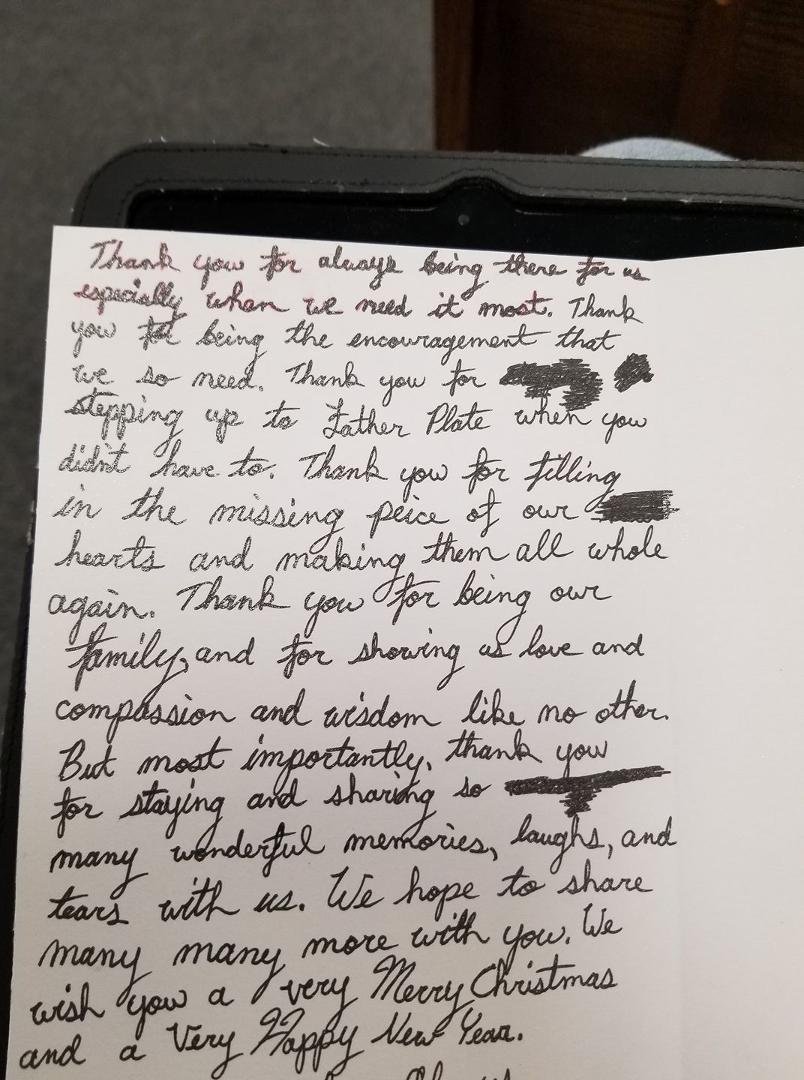 A Christmas card from a couple that I have been disciplining what a lovely this time of year