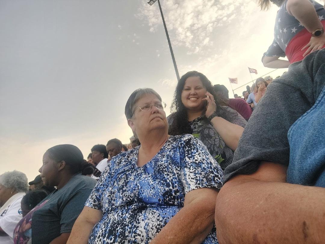 Mammaw and Mom waiting on graduation.