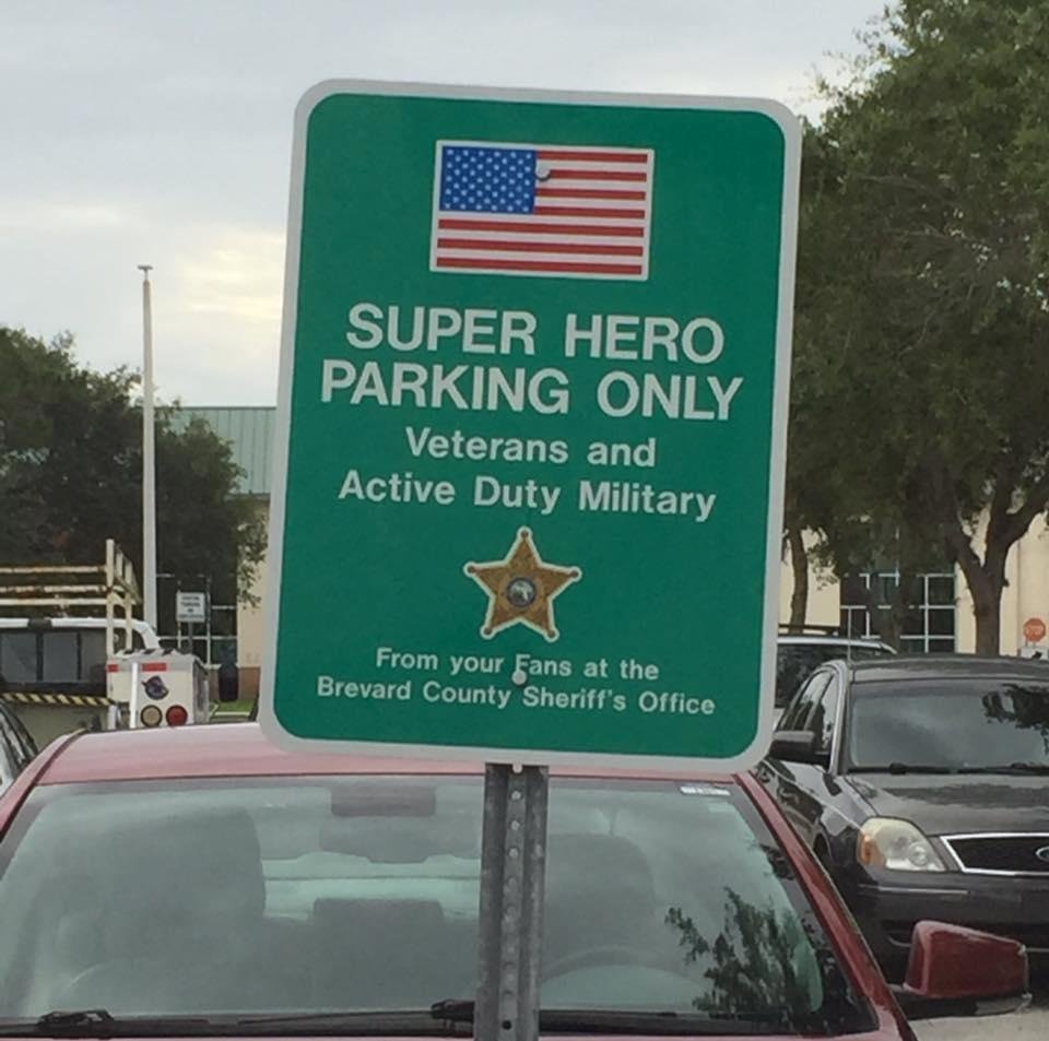 Had to take my grandson to traffic court yesterday and was very surprised with the parking for veterans- right next to the handicapped spots.