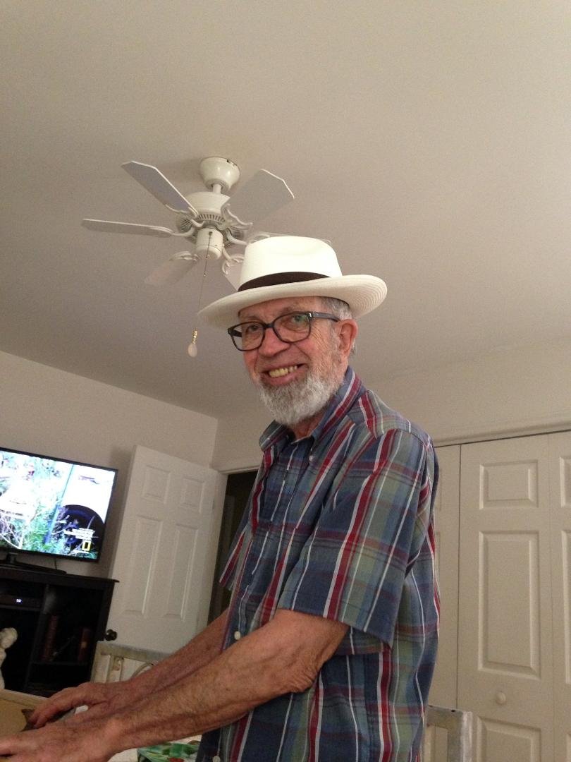 Richards new Panama hat from my daughter. Handsome!