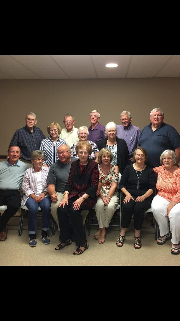Blairstown High School class of 1964 on August 30, 2019. Not a bad showing from a class of 25 (23 still living).