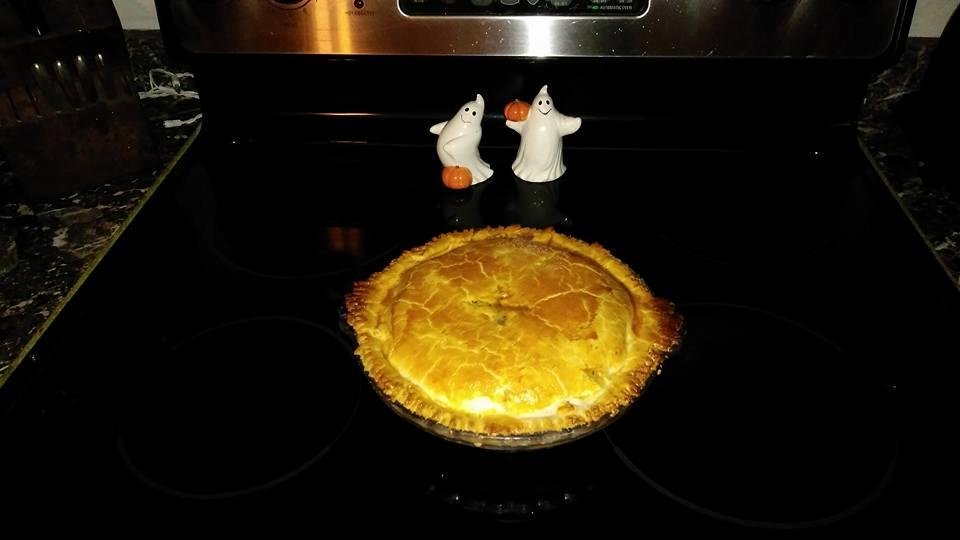 Just made my first chicken pot pie it smells so good.