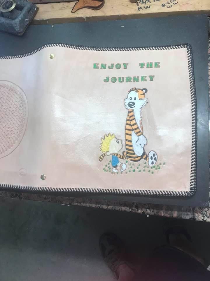 Just finished a leather 3 ring binder of Calvin & Hobbs