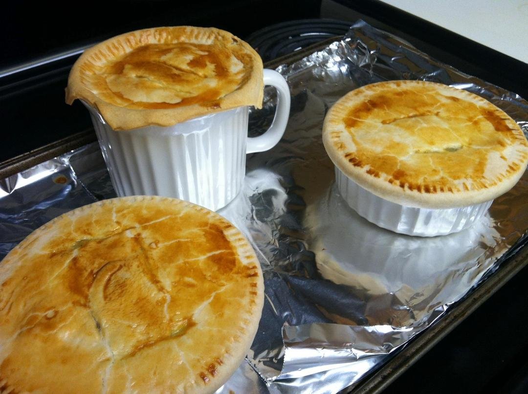 My son is busy in the kitchen too with this message, "You guys might want to come by sometime soon in the near future. Getting pretty good at this stuff." (Home made chicken pot pie)