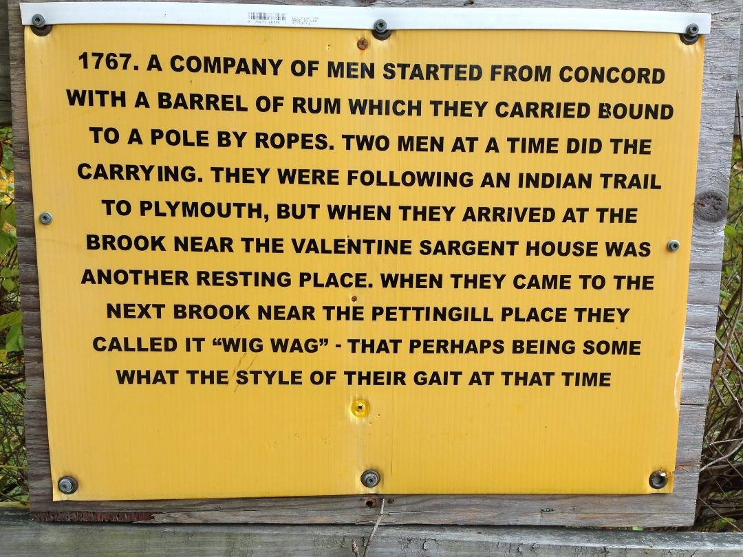 A bit of history while resting at Wig Wag Brook!
