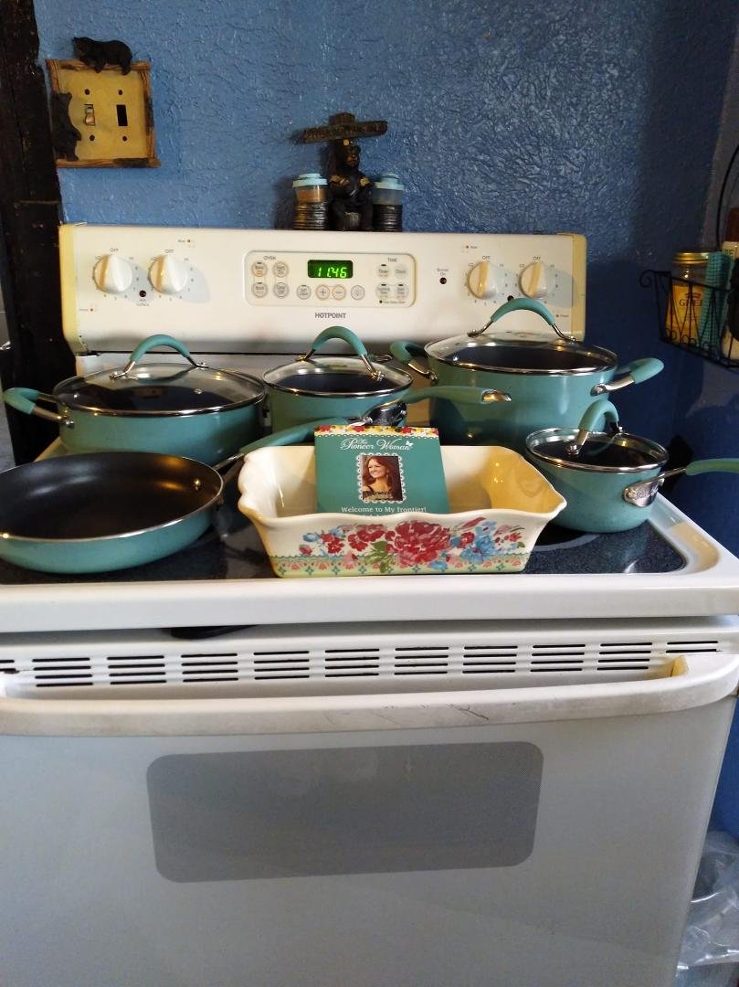 Just checked out some cookware at Walmart
. Really wanted to see it.Dont usually shop here but I checked the prices Was $ 89 at Walmart and $ 108 at Amazon. Very nice, sturdy, heavy gauge, all silicon handles in the right.