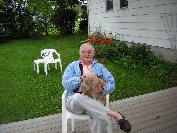 Me and Rocky. He was a special kitty. We miss him.