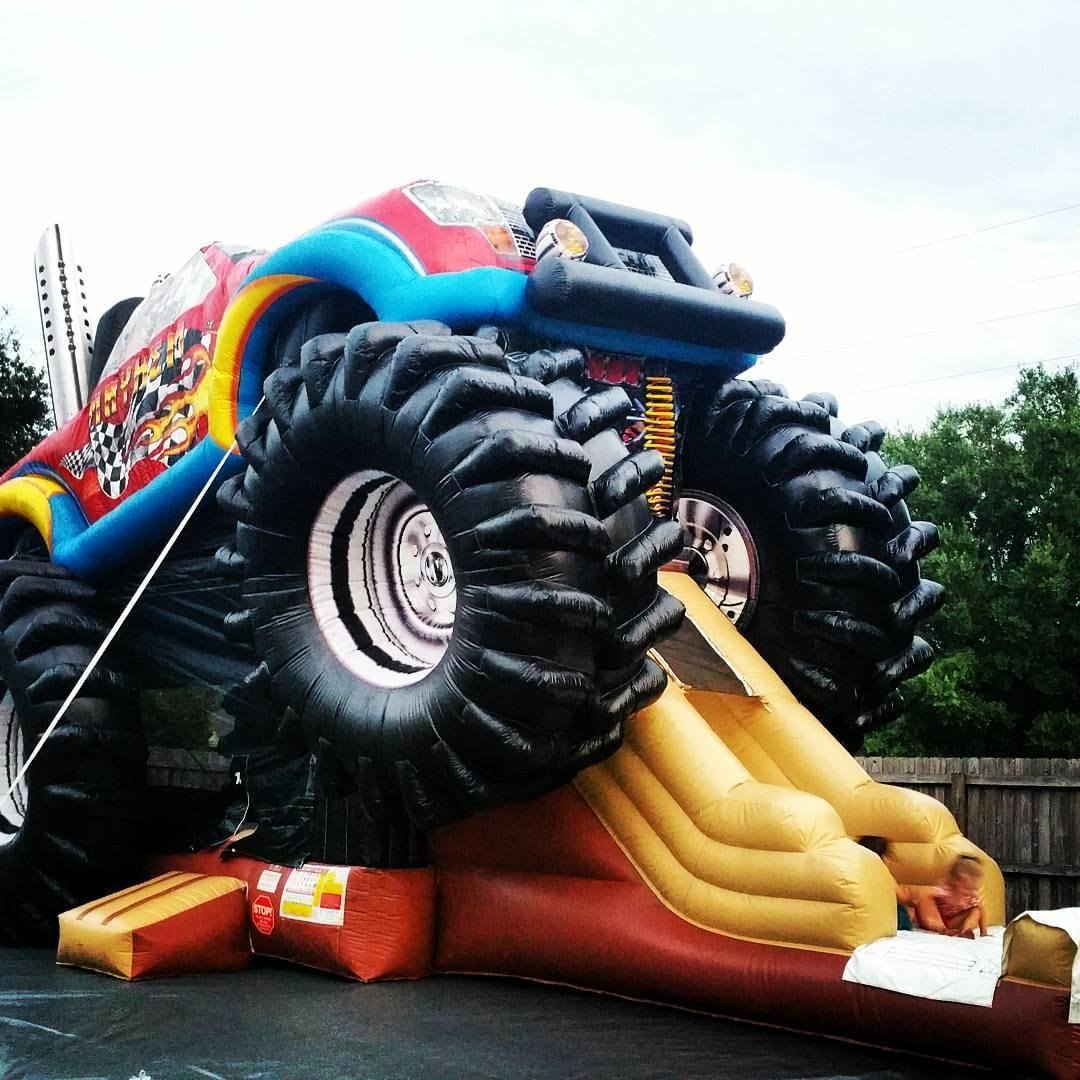 Monster truck bounce house