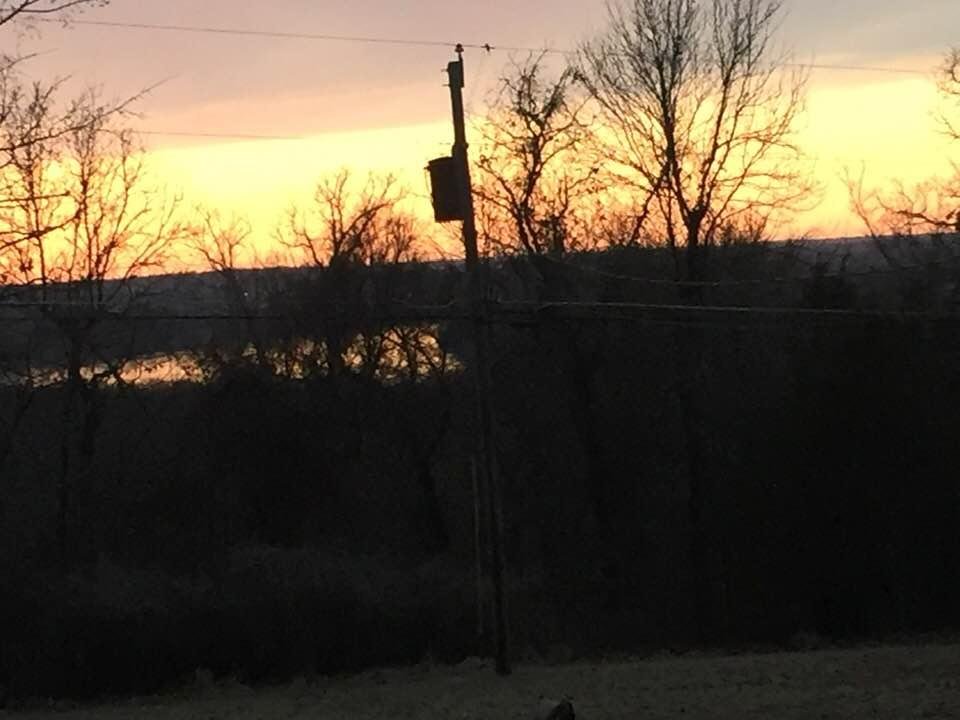 Sunset from my house looking down into Muskogee and a bend in Arkansas river