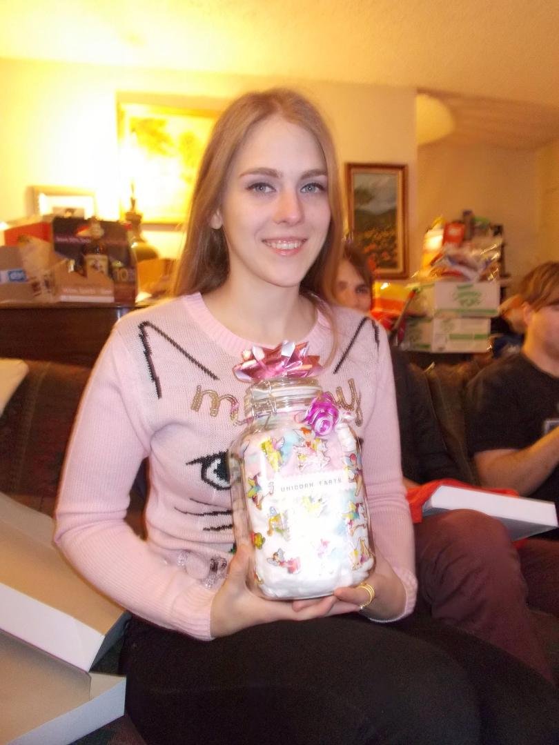 Christmas Eve lunch and present exchange with Charlene Robbins and Christopher Ostoich was very fun.