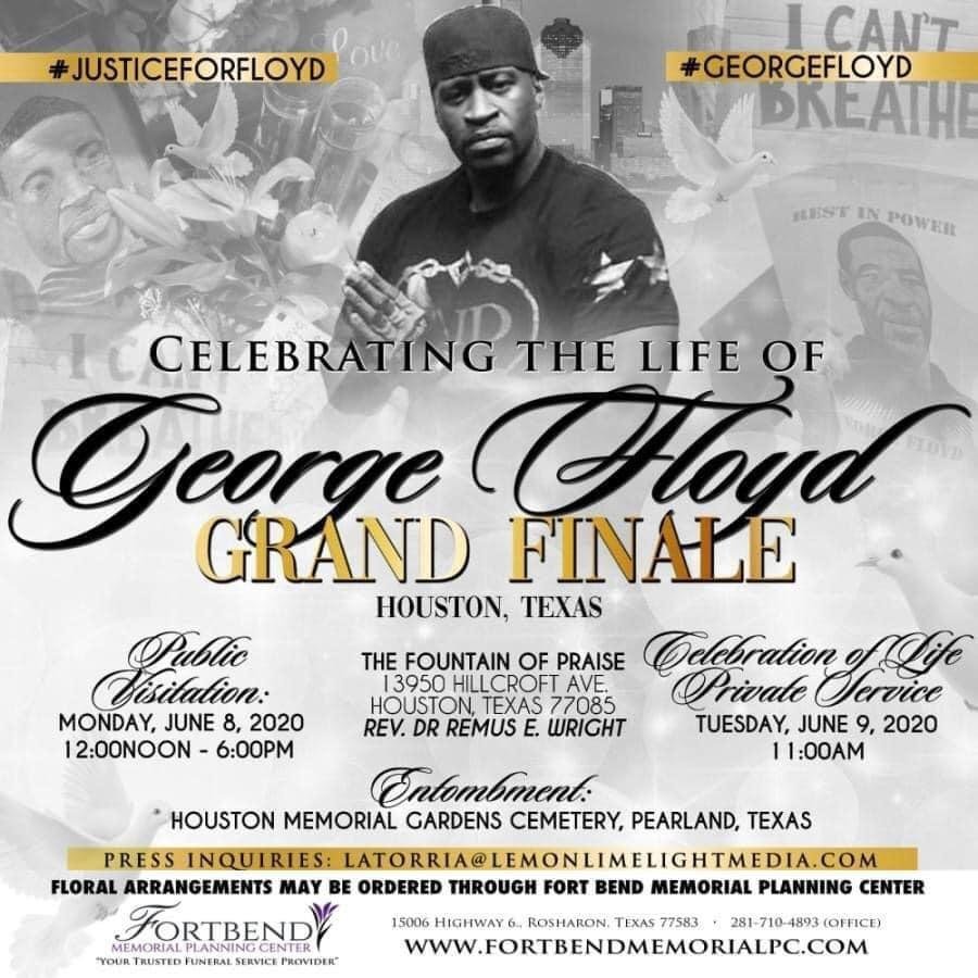 George Floyd memorial service in Houston, Texas 🕊💔