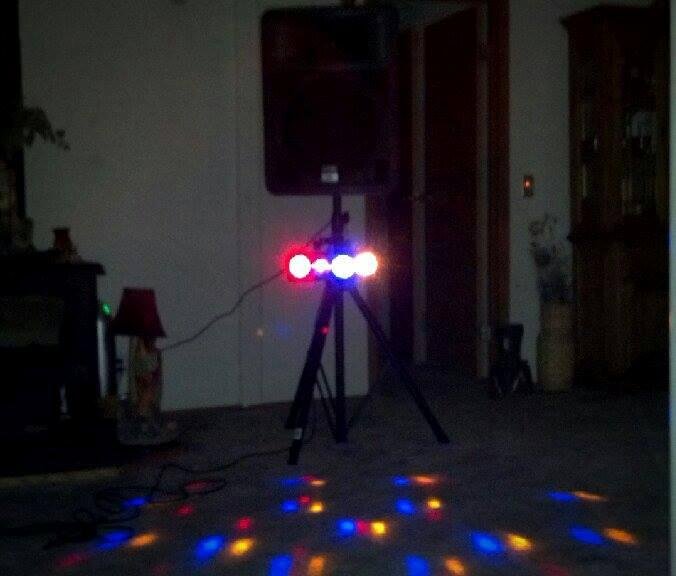 Now he's setting up one of his LED bars. Love the look on his dad's face lol!