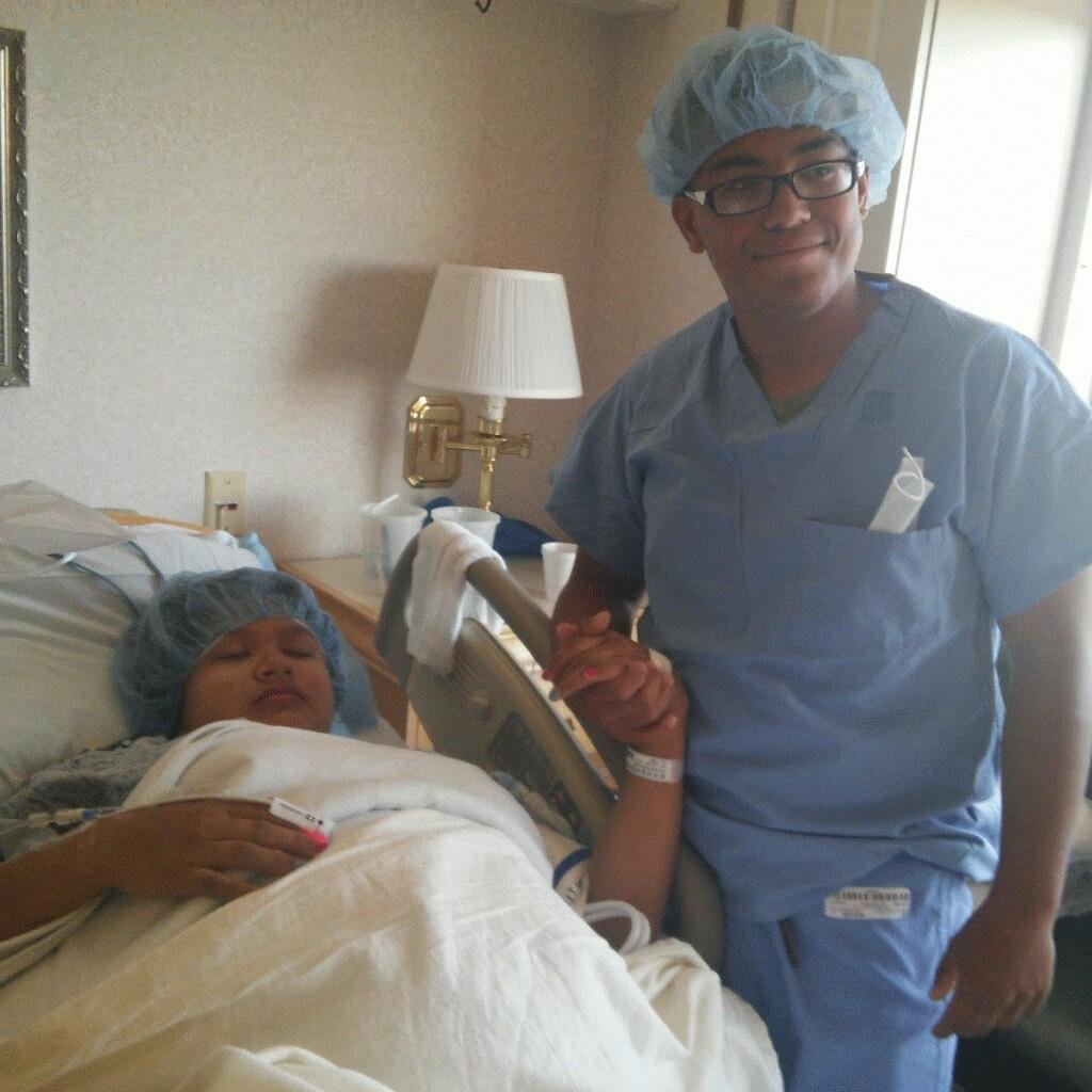Just before Travis' birth