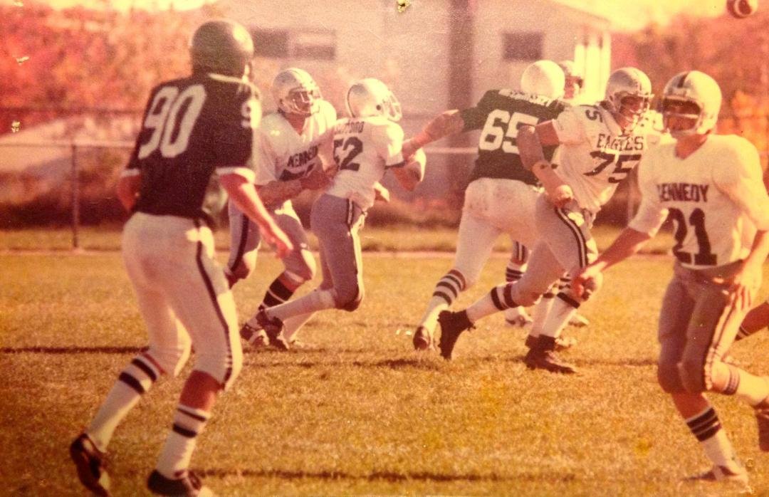 #75 last of the pulling tackles high shoes