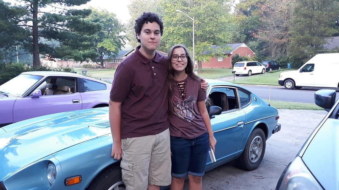 Madison and Parker's first day of school at Mt Vernon HS 2018.