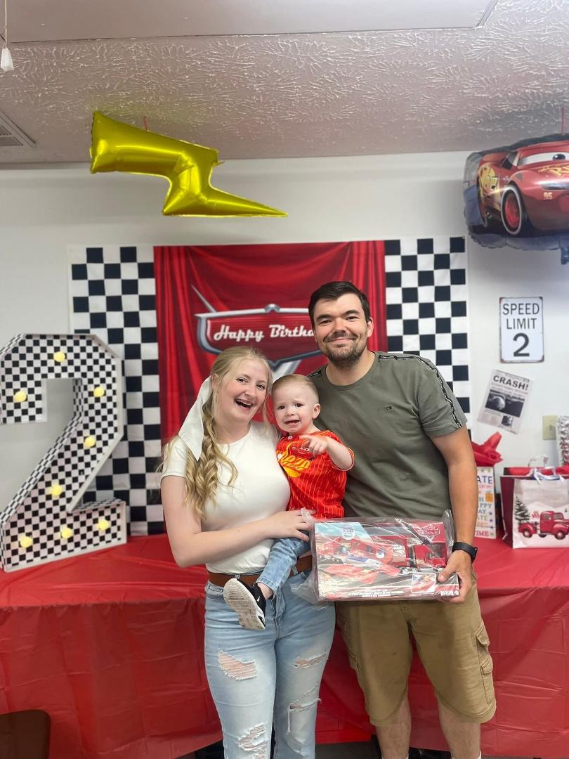 Elliott's second birthday with his mommy and daddy