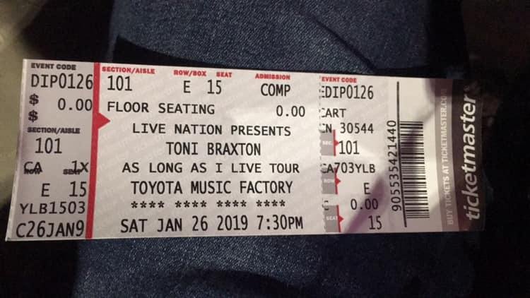 Thank you Ronnie Bruno for snagging us these great seats to Toni Braxton “As Long As I Live” tour at Toyota Music Factory.
I❤️U!!!