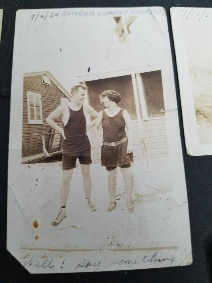 Got a text from my Cousin David Krieg today with a photo of my grandparents taken July 6, 1924.  Obviously they were stylish beach lovers. Grandpa Klintberg.  I have no other photos of them. I see now that I took after my m