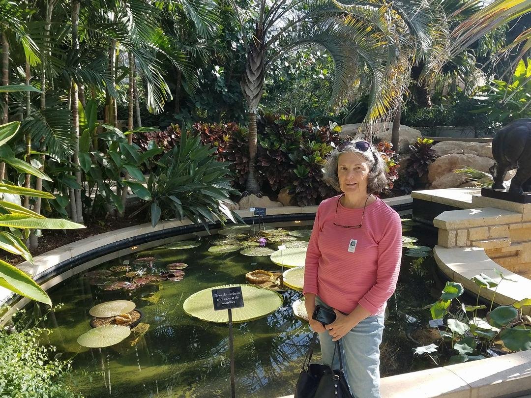 Rozann getting ideas from the Lauritzen Gardens in Omaha. Wonderful place...and almost empty on a Monday morning!
