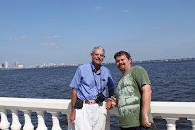 My brother, Walter, with his son-in-law, Eric. Downtown Tampa in the background.