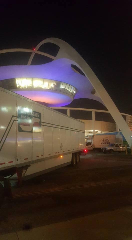 Early morning delivery for LAX concessions- courtesy of Starbucks! One of the most famous buildings in the world!