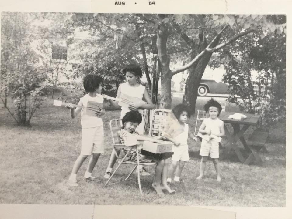 That summer of ‘64 when my parents drove us across the country (in a vw bug) to W.Va.  We entertained our Nana and Papaw by being the BEATLES