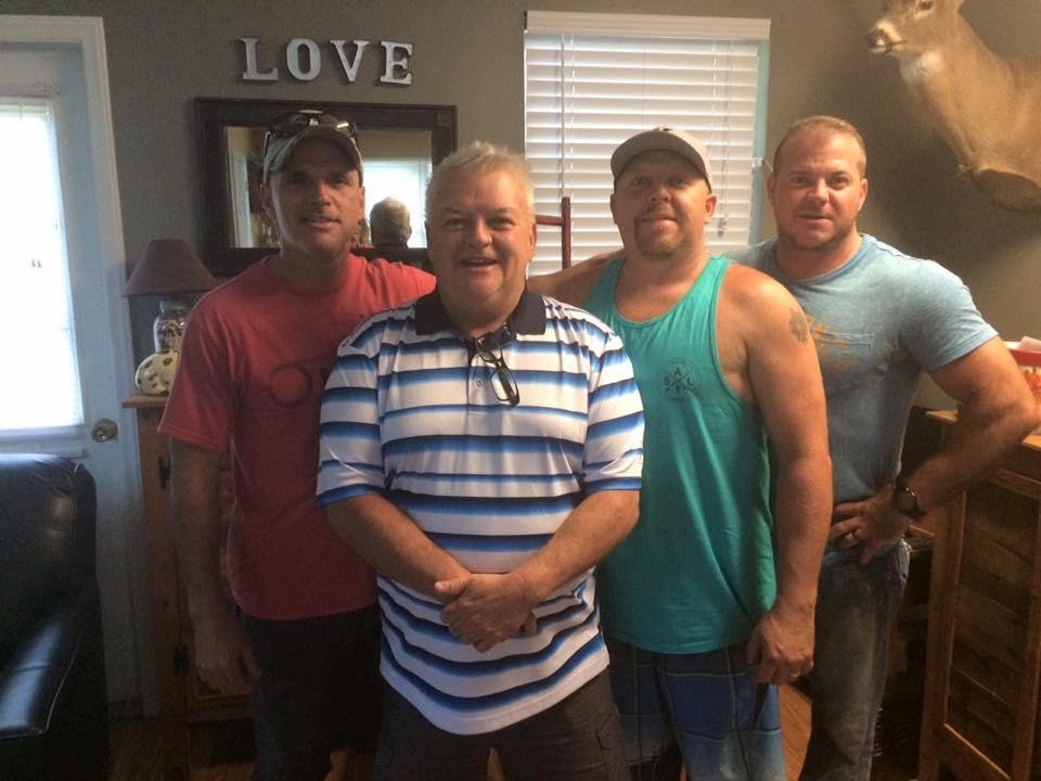Three sons and pop