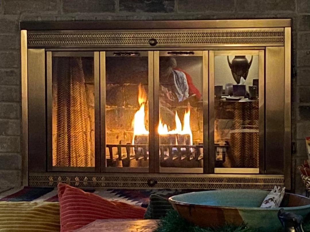 It’s foggy and 52 degrees outside and 62 inside. Fire feels good.
