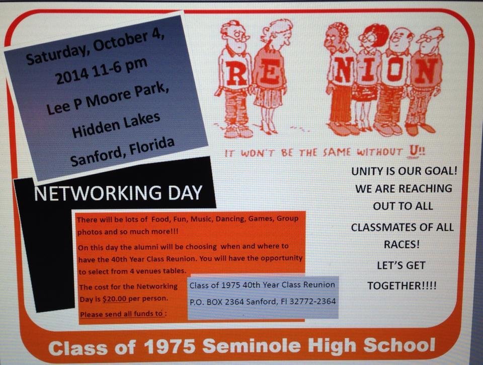 Hi Classmate,
Here is the flyer that we have
Posted publicly trying to get the word out to everyone a Reminder to all to please get your payment of $20.00 per person in for Network Day where to send it is posted on the on