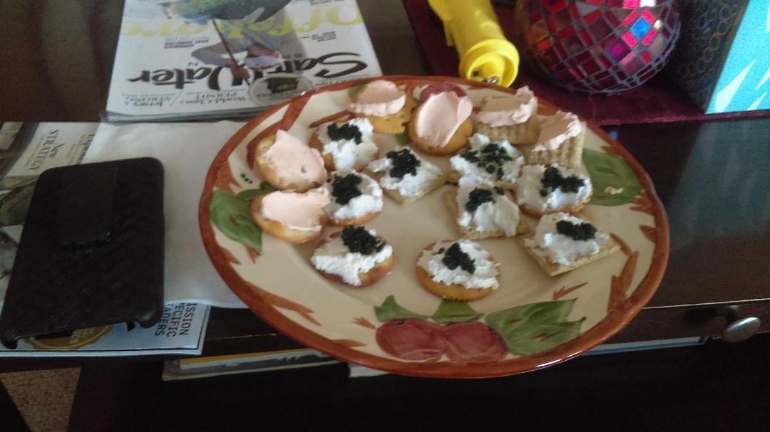 Just had my first taste of caviar. Pretty good. Thanks Susan.