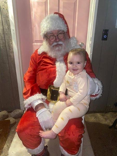 My youngest great-granddaughter was happy to see Santa.