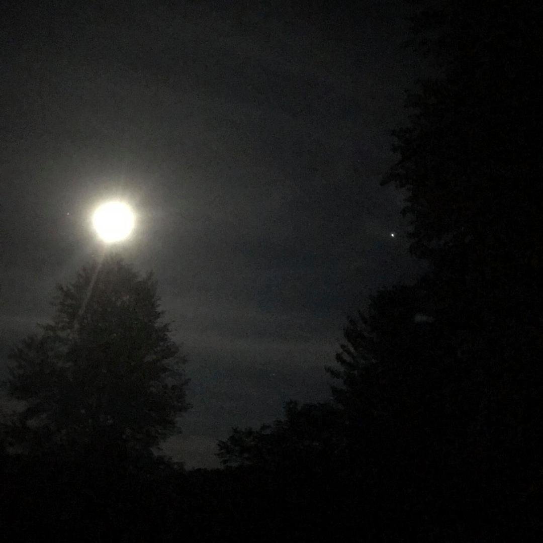 Tonight's moon. I see two planets.