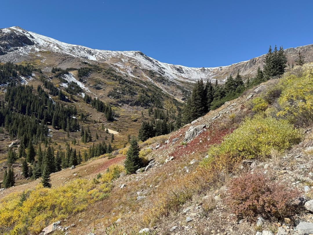 Some fresh snow above timberline.