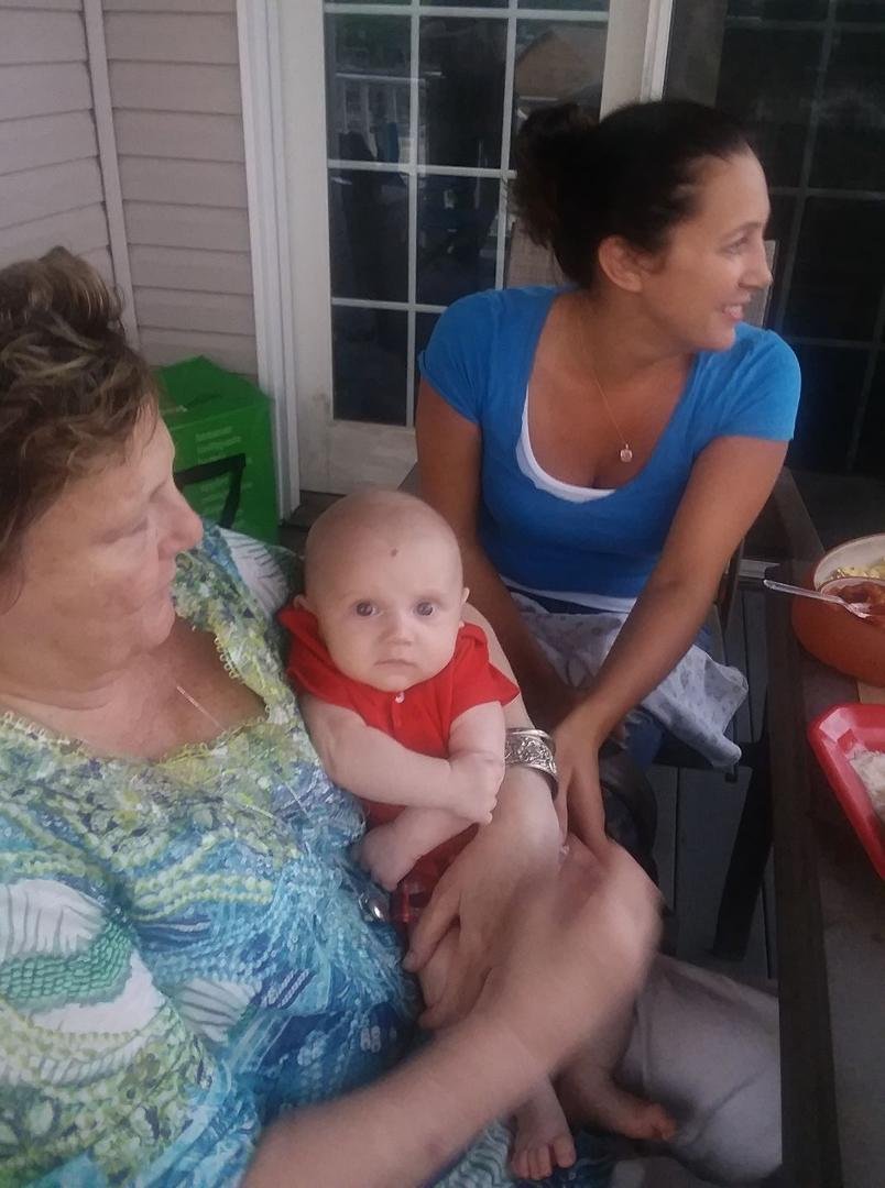 Finn with his aunt and cousin waiting for fireworks to begin