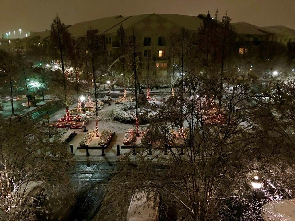 A bit of snow in Atlanta outside my balcony.
